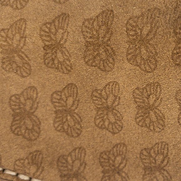 Vintage Bottega Veneta 8 Suede Butterfly Logo Loafers Tan - Picture 2 of 13